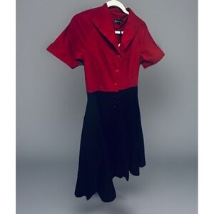 Gown Town Vtg Style Dress Women M Bow Flare Swing Retro 50s Pinup NWT corquette